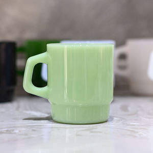 Verres à boire en verre opaque <span class=keywords><strong>de</strong></span> couleur personnalisée, tasse à thé en verre jade, tasse à café en verre borosilicate <span class=keywords><strong>de</strong></span> haute qualité avec poignée - Product Image 1