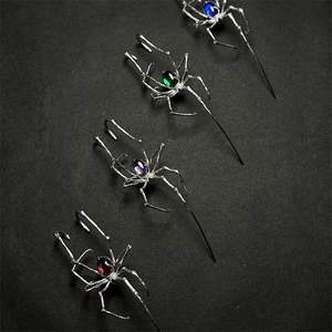 Pendiente de Oreja con Clip, Diseño de Araña, Estilo Punk Oscuro, Negro, con Pedrería, de Alta Gama, Estilo Gótico, para Chicas Modernas - Product Image 3