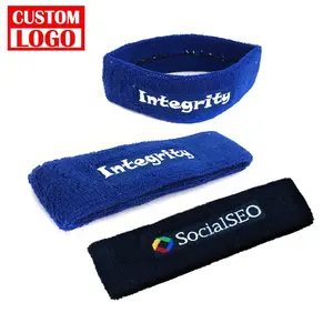 맞춤형 테니스 스포츠 팔찌 Sweatbands 테리 천 코튼 손목 Sweatbands