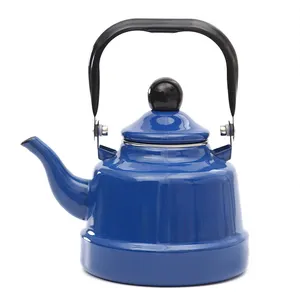 Лучший продавец 2020 старинный фарфоровый синий чайник в форме колокольчика с эмалью и стальной ручкой