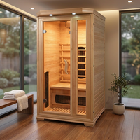 Harga Pabrik Ruang Sauna Inframerah Jauh 1-2 Orang, Kayu Solid, Ringkas, Ruang Sauna FIR Indoor dengan Dukungan OEM ODM