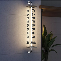 Enseigne lumineuse publicitaire double face en acrylique, format rectangulaire, taille personnalisable, étanche, pour rangement de chaussures, haute luminosité