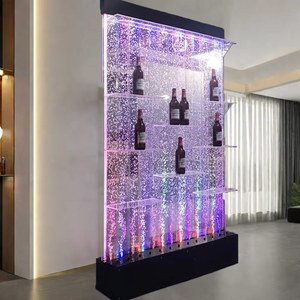 แผงอะคริลิคติดผนังแบบตั้งพื้นพร้อมไฟ LED หลายสี สร้างฟองน้ำในน้ำ พร้อมตู้เก็บไวน์ - Product Image 4