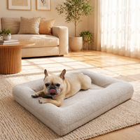Maßgefertigtes Klassisches Komfort-Orthopädisches Tragbares Hundebett für Katzen & Hunde Memory-Schaum Abnehmbarer Bezug Rutschfester Boden Weich Rund
