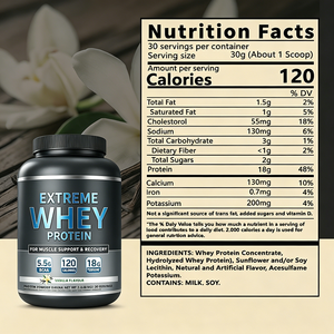 Proteína de Suero de Leche Natural Instantanizada de Marca Privada OEM, Aporte Energético, 20-29 g de Proteína por Porción, 1/2 kg - Product Image 5