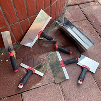 Ensemble de 7 truelles et brosses à boue, en acier inoxydable et aluminium épais, truelles à briques de 5/6 pouces, outils manuels pour la réparation des murs