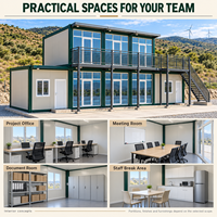 Bâtiment de bureau modulaire préfabriqué en panneaux sandwich d'acier, conteneur de 20 pieds à assemblage rapide, portable et relocalisable