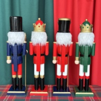 Soldat Casse-Noisette Classique en Bois Fait Main, Figurine Décorative 38CM, Finition Brillante Écologique, Décoration de Fêtes
