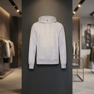 Sudadera con Capucha Clásica Premium 100% Algodón, Forro Polar Cepillado, Bolsillo Canguro, Estilo Urbano de Invierno, Color Liso, Tejido Grueso, Casual - Product Image 3