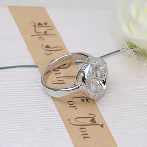 Anillo de Plata S925 con Extremo Cerrado para Joyería DIY, Accesorios para Incrustar Perlas, Anillo de Dedo Semiterminado, Base Vacía - Product Image 3