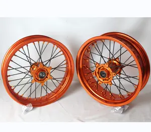 front and rear billet Motorcycle 17 Inch supermoto alloy wheels for KTM EXC 450