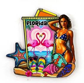 Imán de nevera de MDF para recuerdo de viaje, decoración del hogar, personalizado, con diseño de mariposa y tortuga, estilo oceánico de Florida, Fengyi - Product Image 4