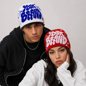 SHINY Fashion Bonnets sans bord en tricot jacquard graphique Y2K, personnalisables haut de gamme, faible MOQ, pour marques de vêtements - Product Image 2