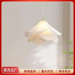 Cream Round Pendant <b>Light</b> Led Touch Control Single Head Chandelier For Home <b>Dining</b> Bedroom Lighting - Product Image 5