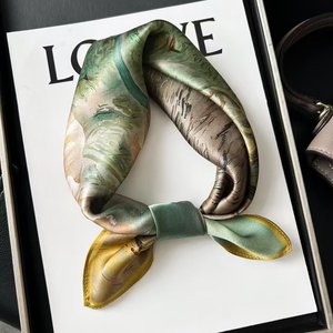 Écharpe en <span class=keywords><strong>soie</strong></span> de mûrier <span class=keywords><strong>100</strong></span>%, petite écharpe carrée décorative polyvalente pour <span class=keywords><strong>femme</strong></span>, idéale pour le printemps et les déplacements professionnels. - Product Image 5