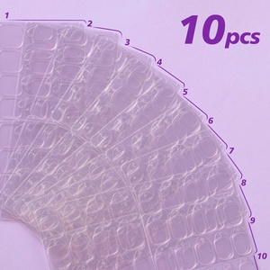 BTArtbox 30 pièces 10 feuilles autocollants transparents en gel pour faux ongles, adhésifs pour ongles à presser - Product Image 5