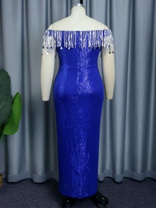 Abito Elegante <span class=keywords><strong>da</strong></span> Donna con Frange per Compleanno, Vestito <span class=keywords><strong>da</strong></span> Sera Scintillante per Taglie Curvy - Product Image 4