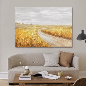 Pintura al Óleo Abstracta, Paisaje de Avenida Dorada, Efecto Visual 3D, Pintado a Mano, Sin Marco, Arte para Pared de Sala de Estar/Sofá - Product Image 4
