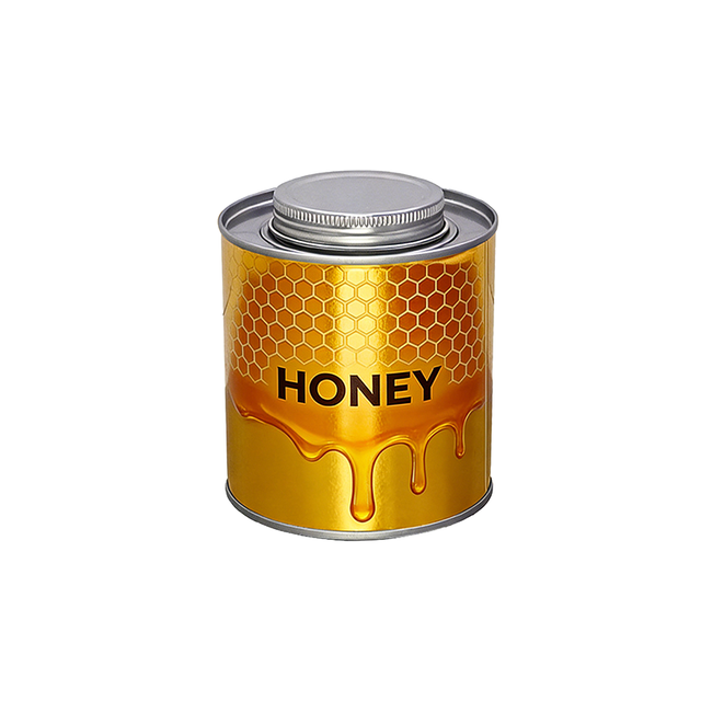 RunLin Sustainable 100g Coffee Round Tin Packaging with Screw Lids Valve for Honey Tea Nuts Sugar Coffee Matcha Powder Storage