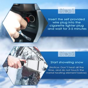 MESOROCK <span class=keywords><strong>électrique</strong></span> chauffé voiture <span class=keywords><strong>grattoir</strong></span> à glace pelle à neige brosse voiture nettoyage 12V brancher sur allume-cigare <span class=keywords><strong>grattoir</strong></span> à glace - Product Image 5