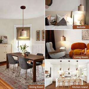 Ayarlanabilir Yükseklik ve Sıcak Beyaz Işık Özellikli Modern Sarı Traverten Avize Sarkıt Lambaları, İç Mekan Süpermarket Kullanımı İçin - Product Image 3