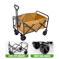 Chariot de camping pliable en acier carbone robuste, antidérapant, gravé au laser sur mesure, à quatre roues, pour usage extérieur et garage