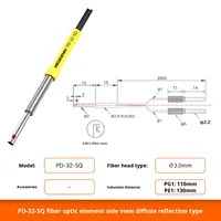 AKUSENSE PD-32-DQ Sonde de capteur à fibre optique en métal à vue latérale 2000mm à réflexion diffuse par faisceau traversant PG1/PE1