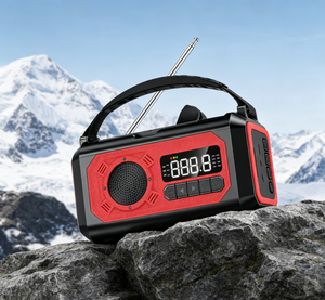 Radio météo solaire à manivelle 10000mAh avec batterie rechargeable, lampe torche LED AM/FM/WB - Product Image 6