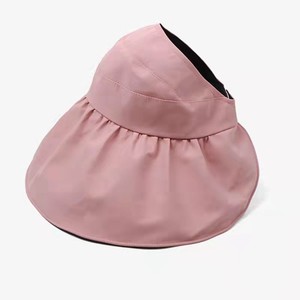 Pink Wide Brim Sun Hat With Uv Protection For Women Summer Outdoor Wear - Product Image 1