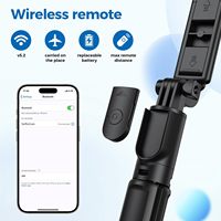 Perche à selfie extensible avec trépied, télécommande Bluetooth pour selfies, streaming en direct, enregistrement vidéo, compatible avec tous les téléphones portables