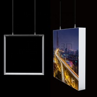 Boîte à lumière suspendue double face sans cadre, haute luminosité, en aluminium, impression par sublimation pour affichage de détail, OEM