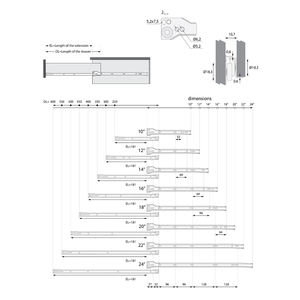 Glissières de tiroir de cuisine robustes et durables, revêtement blanc, glissières silencieuses en acier, rails pour armoire, commode, meubles - Product Image 6