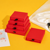 Boîte d'emballage de bijoux en carton personnalisée de style tiroir avec insert en éponge pour collier, bracelet, bague