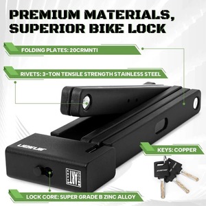 <span class=keywords><strong>Candado</strong></span> Plegable para <span class=keywords><strong>Bicicleta</strong></span>, Portátil, de Alta Seguridad, Antirrobo, <span class=keywords><strong>Cadena</strong></span> Resistente, con Cable y Contraseña - Product Image 5
