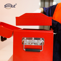 CHNSMILE Boîte de rangement d'outils de garage pliable à 3 niveaux en acier portable haut de gamme avec logo personnalisé, double verrouillage en métal et poignée