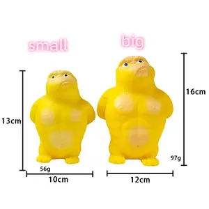 New Arrival Decompression Squeeze Toy Stretch Monkey Little Toys For Kids Pu Yellow Standing Gorilla Slow Rebound Toy