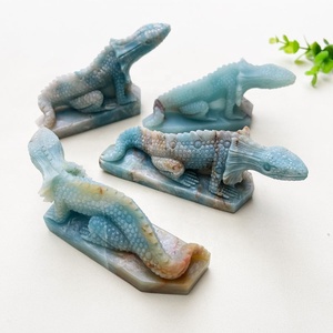 Pierre semi-précieuse personnalisée artisanat cristal Cabrite sculpture Amazonite Quartz lézard pour la décoration - Product Image 1