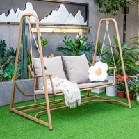 Chaise suspendue double en métal pour l'intérieur et l'extérieur, pour balcon, jardin, cour