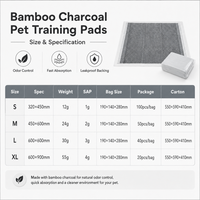 Vente en gros de tapis d'apprentissage jetables pour chiens en charbon de bambou, contrôle des odeurs, super absorbants, anti-fuites, pour chiots, OEM ODM