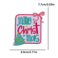 Patchs brodés personnalisés à thermocoller pour vêtements, chapeaux, vestes, motifs Arbre de Noël, Verre à vin, Citations de fêtes, Vente en gros