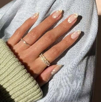 Venta al por Mayor de 24 Uñas Postizas de Calidad Profesional, Estilo Francés, Cortas, Cuadradas, Forma de Almendra, Semimanuales, Acrílicas, para Mujer