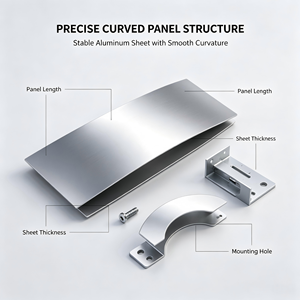 Système de façade murale en aluminium courbé, panneau mural extérieur thermolaqué pour appartement, villa, bâtiment commercial - Product Image 4