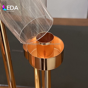 LEDA Gold <b>Tall</b> 6 Arms Metal Candelabra Wedding Table Centerpiece <b>Candlestick</b> Holder for Event Party Venue Home Decor - Product Image 4