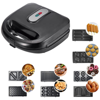 Vente en gros 750W 2 tranches détachable plaque antiadhésive professionnel donut panini Triangle Sandwich Maker 6 en 1 gaufrier