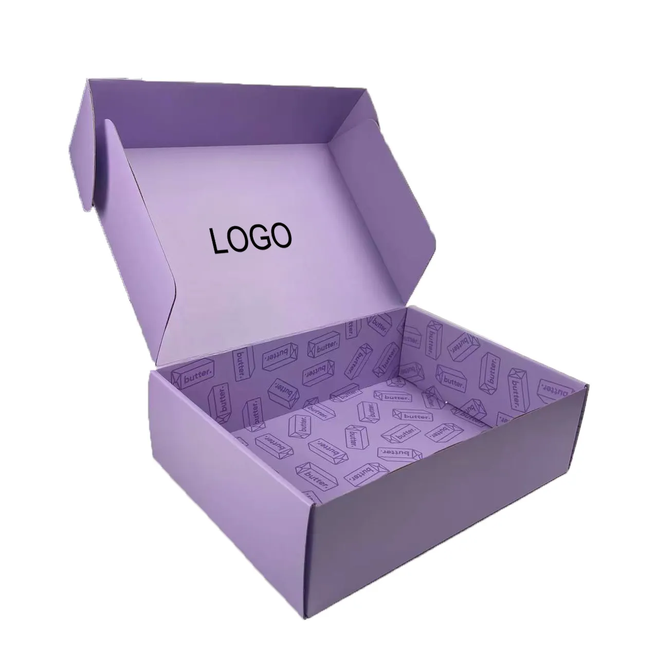 Tùy chỉnh miễn phí mẫu logo cajas hồng de Regalo màu tím mỹ phẩm sóng bao bì hộp bưu phẩm vận chuyển hộp hộp hộp giấy