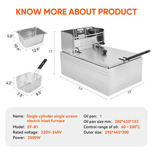 Freidora Eléctrica con Canasta Extraíble y Tanque de Aceite de Acero Inoxidable, Capacidad de 4L, Freidora para Uso en Exteriores con Control de Temperatura - Product Image 6