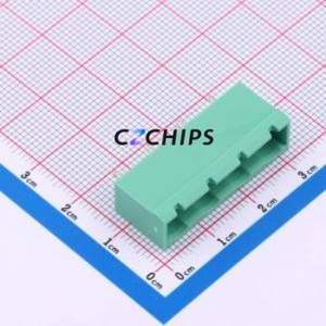 MX2EDGVC-7.62-04P-GN01-Cu-A Plug-in Terminal Block Through hole,P=7.62mm Board-to-Board / Socket - Closed 1x4P 7.62mm Green - Product Image 1