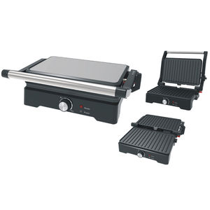Machine à sandwich à <span class=keywords><strong>steak</strong></span> antiadhésive en acier inoxydable personnalisée 2 tranches Plaque chauffante électrique professionnelle Contact plat Panini Grill Press - Product Image 1