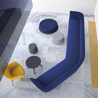 Ensemble de canapés modulaires sectionnels pour réception, design lounge, mobilier commercial rembourré en tissu pour hall d'hôtel