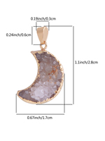 Nouvelle petite taille tranche plaqué or croissant de lune Aemethyst pierre pendentif lune dame pierre brute pendentif lune pour collier
